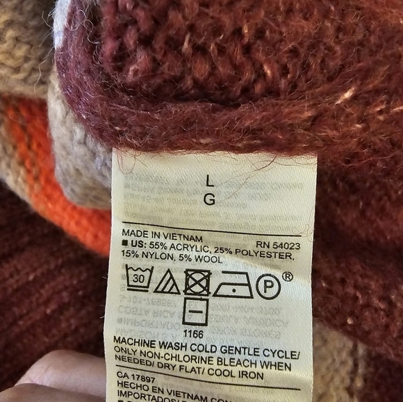 NWT Old Navy Large Wool Blend Color Block Pullover Sweater - Picture 4 of 9